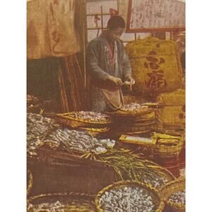 Atq Stereoscope Photo Card Colored Lithograph World Series No 168 Yokohama Japan